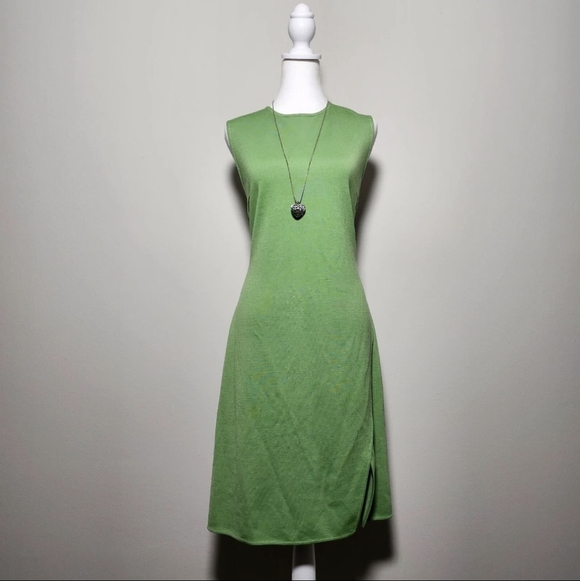 NWT ST. JOHN Bamboo Green Timeless Classy Office Siren Wool Dress MSRP $795 - Picture 1 of 14